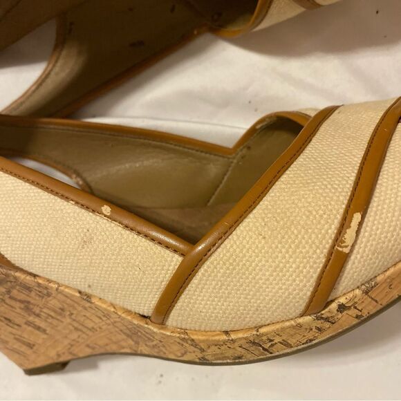 Circa Joan David Canvas Wedge Sandals Size 9 - Picture 10 of 16